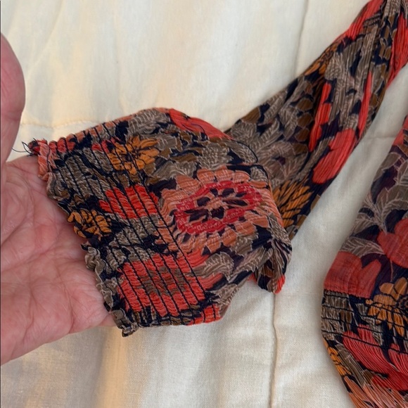 Anthropologie Orange and Gray Long Sleeve Sheer Dress - Picture 16 of 16